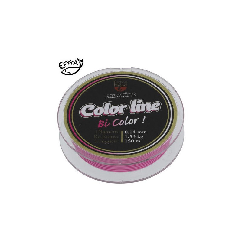 NYLON TRUITE PEZON & MICHEL E.VIVES COLOR LINE 100M  ROSE/BLANC